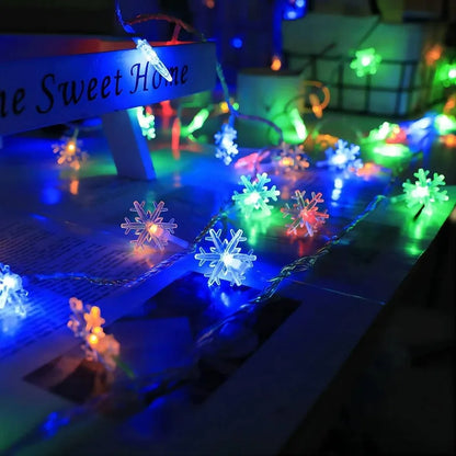 Guirlande lumineuse flocon de neige multicouleur