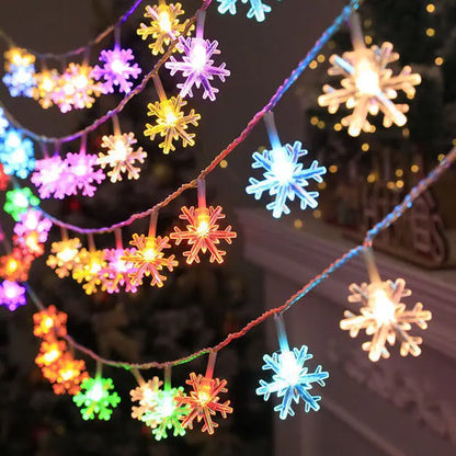 Guirlande lumineuse flocon de neige multicouleur