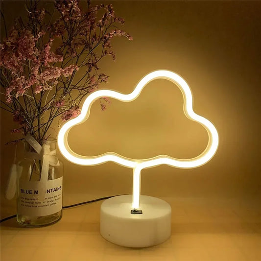 Lampe neon led Nuage jaune