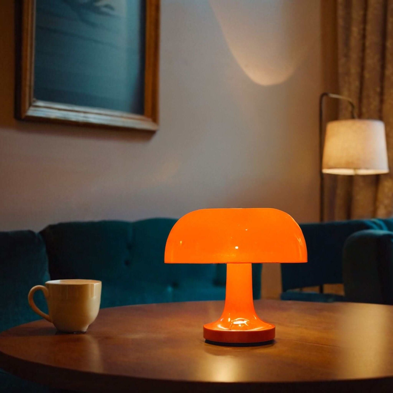 Lampe champignon orange