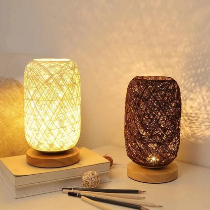 lampe de chevet rotin