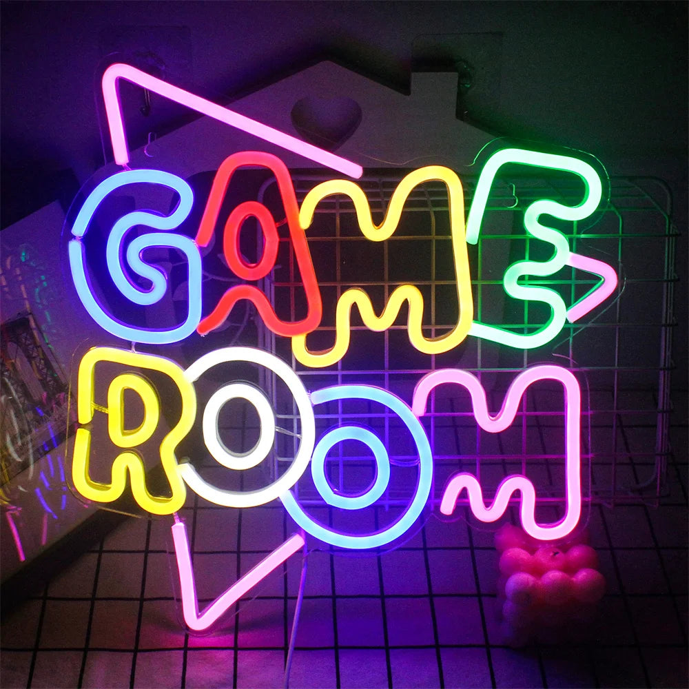 néon gaming room - game room 