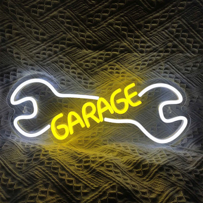 neon garage Garage jaune/blanc 