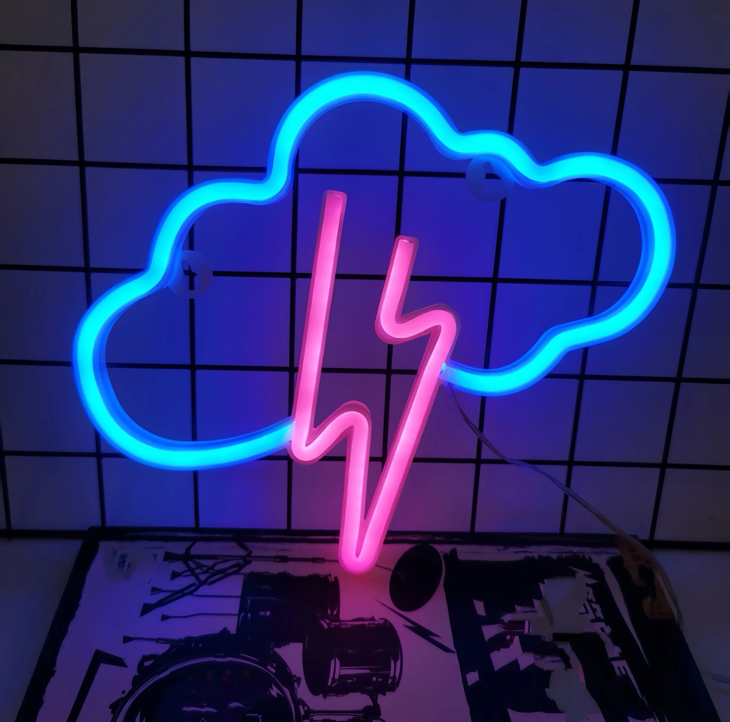 neon led - nuage/eclair