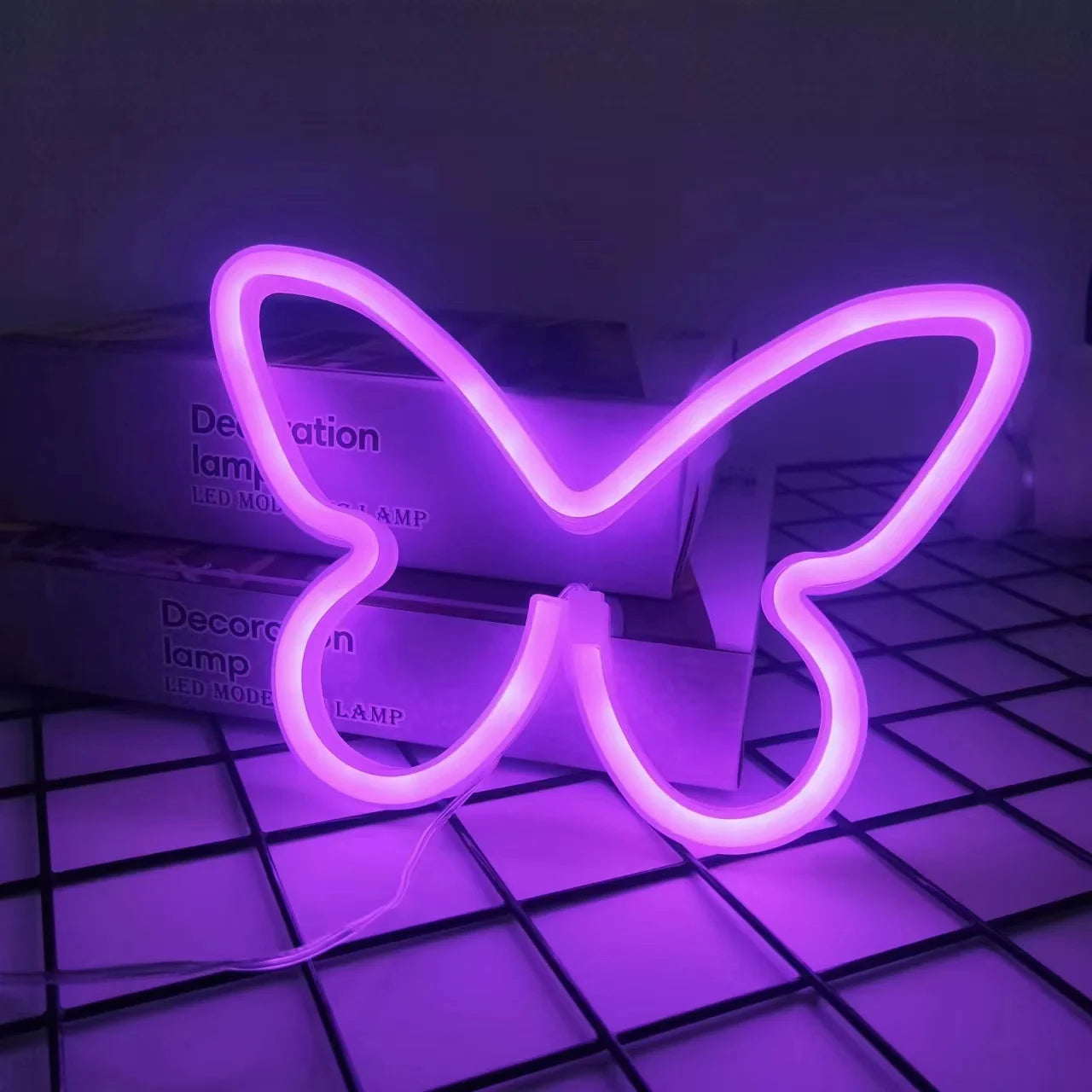 neon led - papillon violet